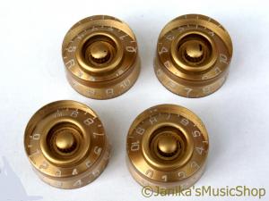 4 LES PAUL ELECTRIC GUITAR SPEED KNOBS GOLD